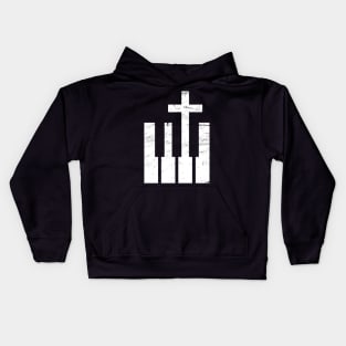 Keyboard And Cross | Christian Musician Kids Hoodie